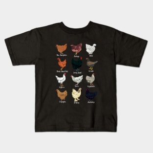 Chickens of the world - types of chickens Kids T-Shirt